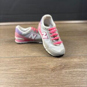 New Balance Girls 515 Tennis Shoes Gray Pink Alternative Laces SIze 11.5 Sneaker